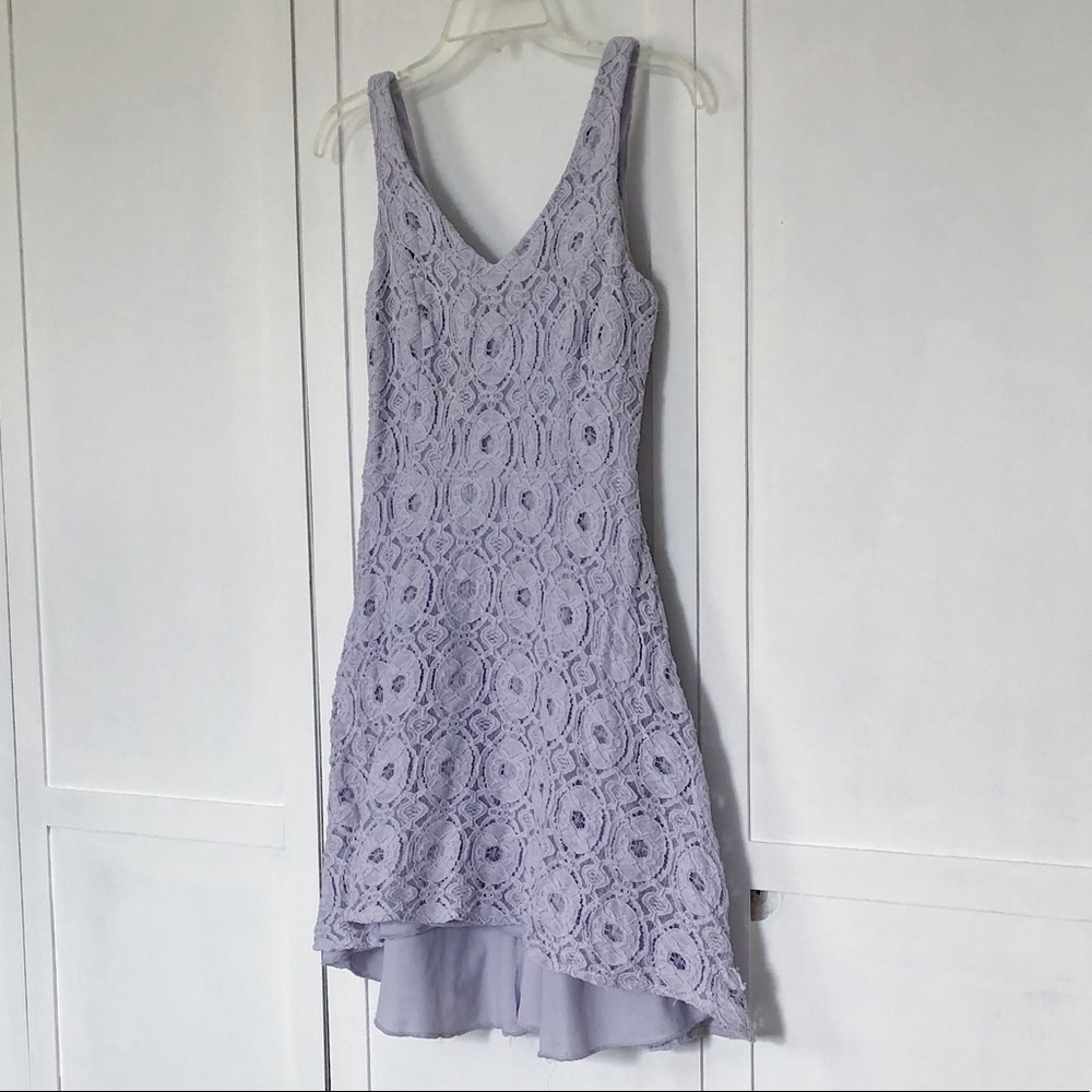 Lavender Maurice’s lace floral Hi-low dress size 7